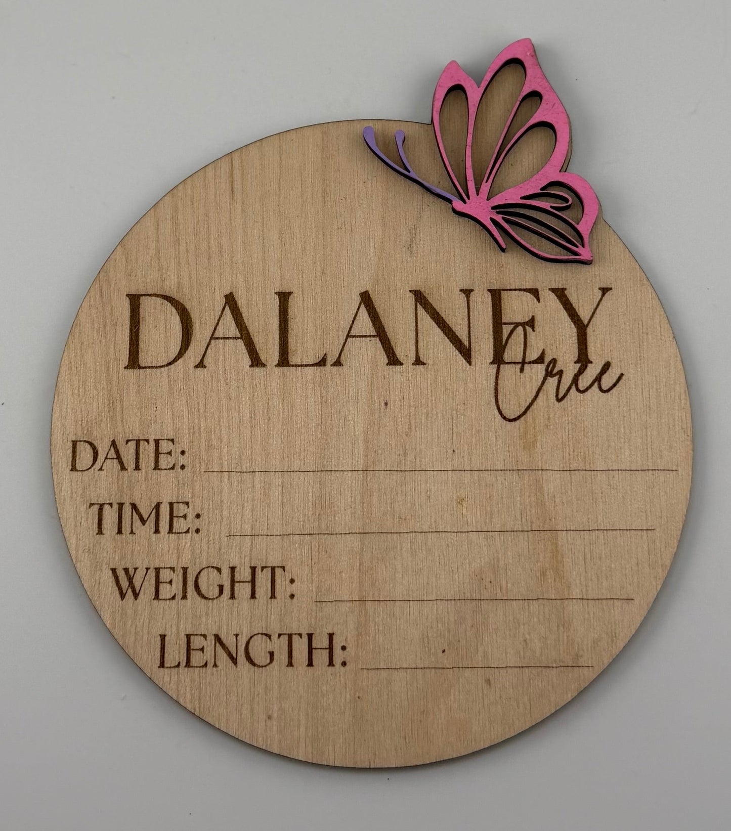 Wooden Birth Annoucement