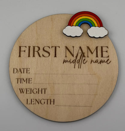 Wooden Birth Annoucement