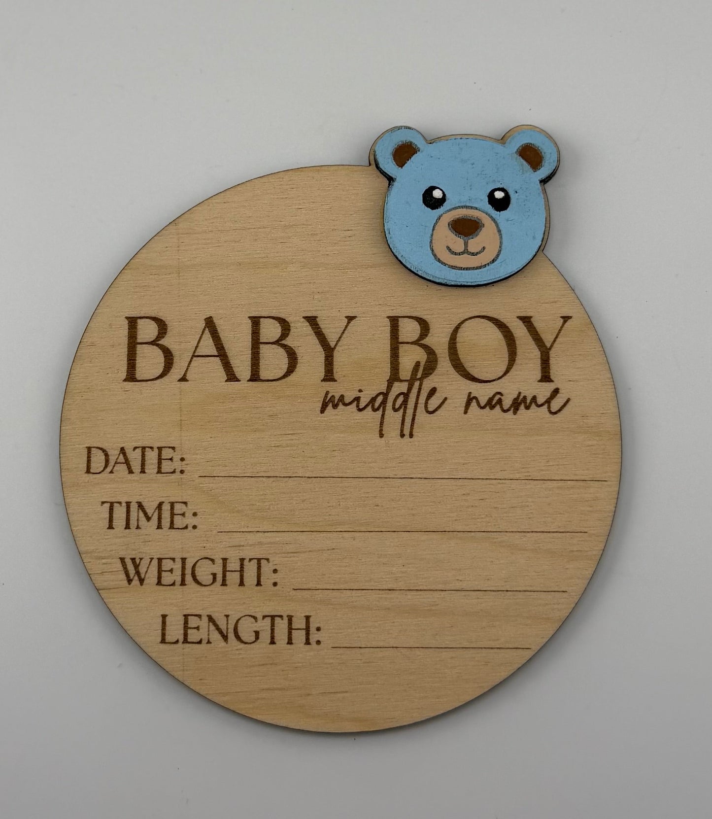 Wooden Birth Annoucement
